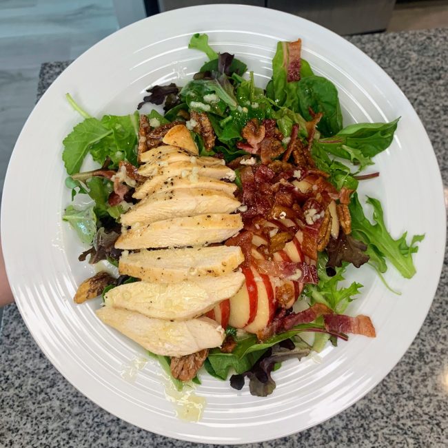 chicken bacon salad with lemon vinaigrette